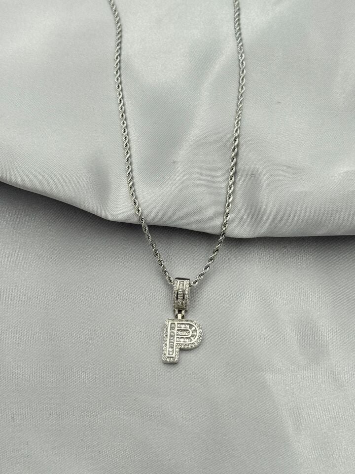 Çelik Harf Kolye 60cm // KOLYE-5438