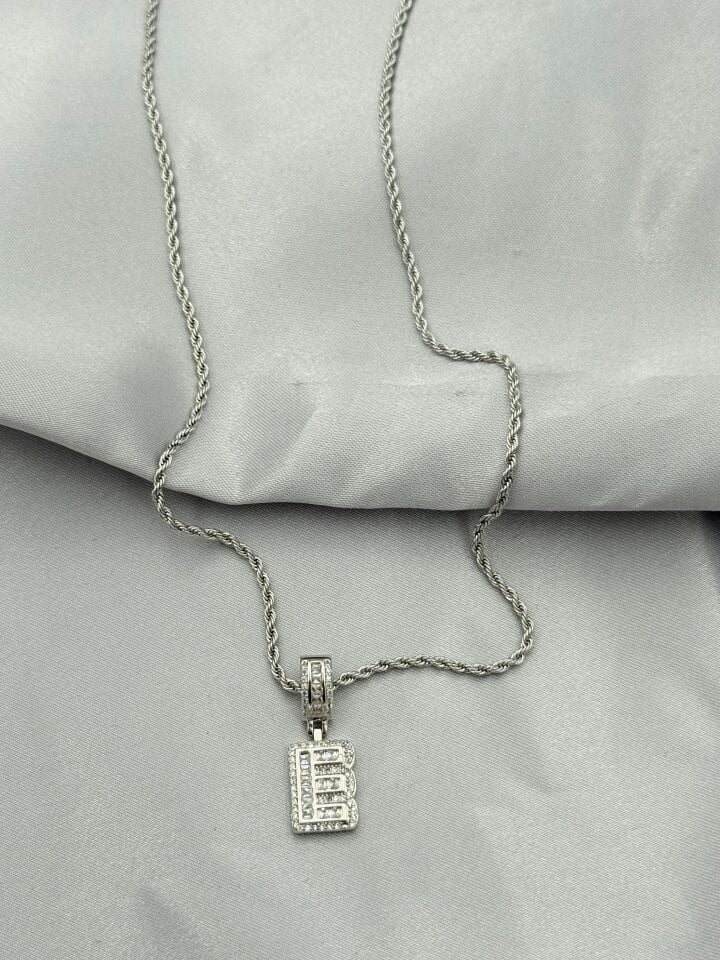 Çelik Harf Kolye 60cm // KOLYE-5439