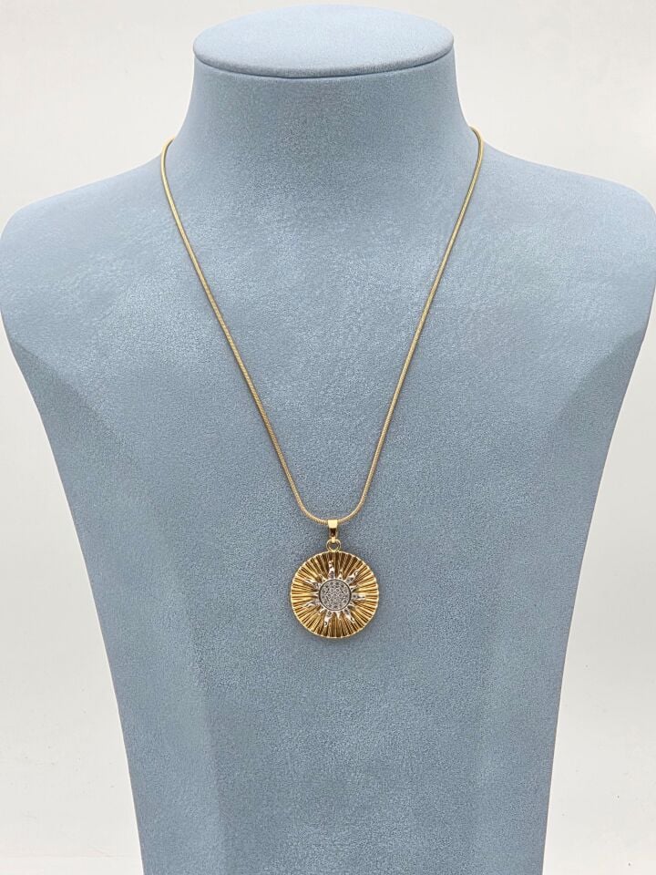 Doppelfarbige Halskette aus Stahl 45 cm // NECKLACE-5943