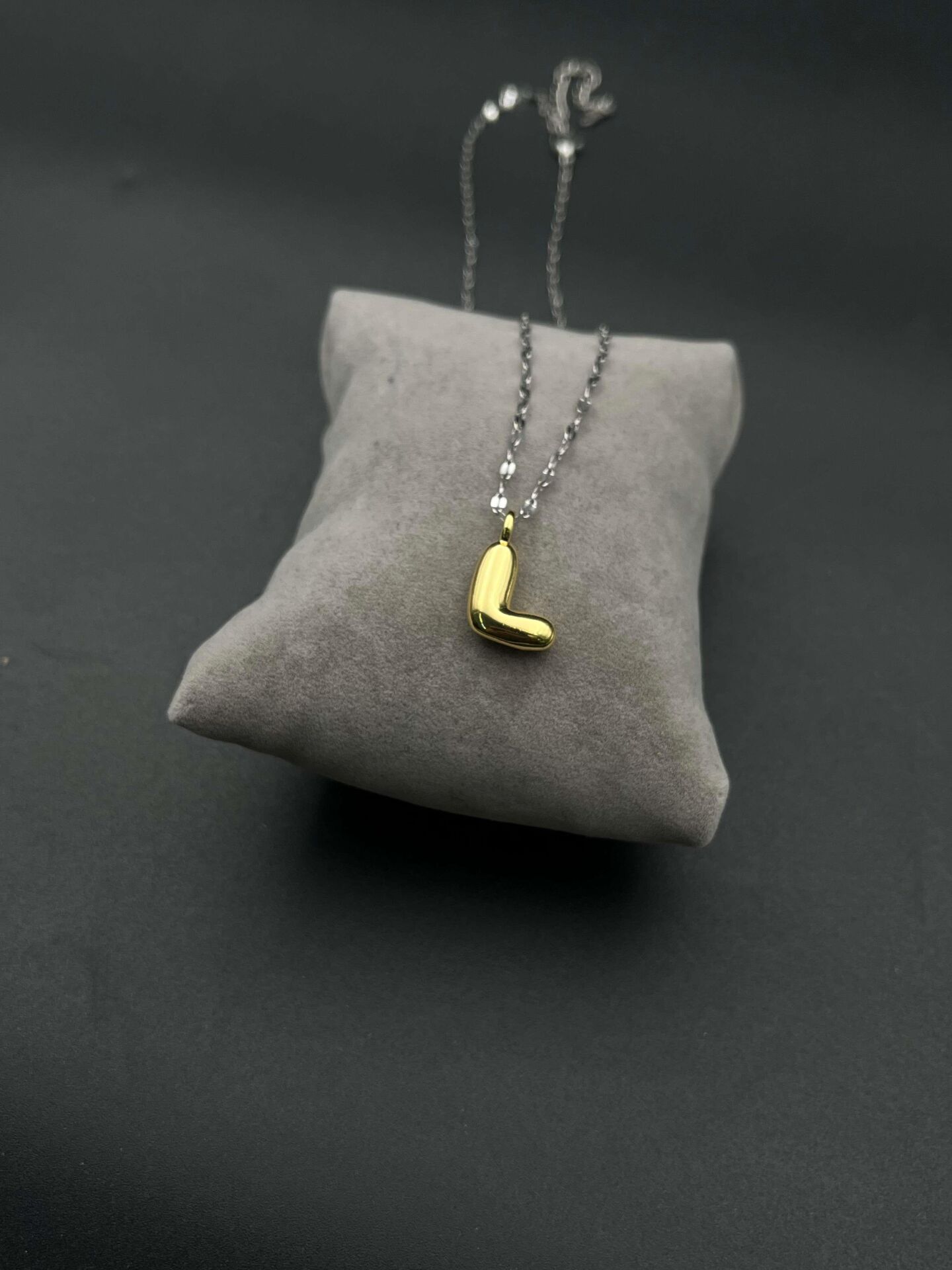 Steel Letter Necklace (L) // NECKLACE-4188