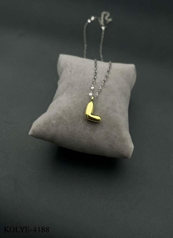 Steel Letter Necklace (L) // NECKLACE-4188