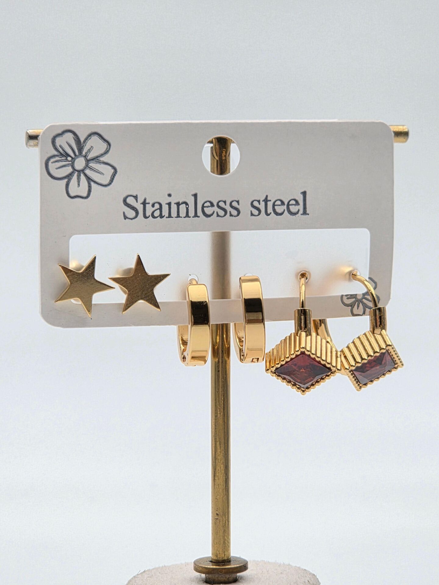 Çelik Set Küpe // KÜPE-3997