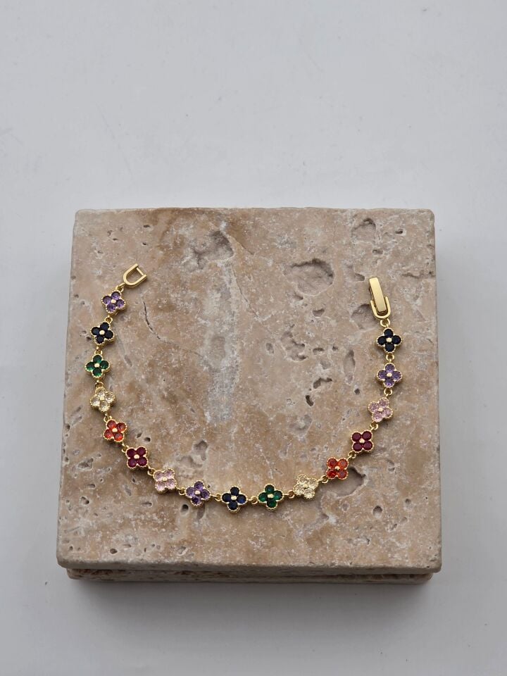 Çelik Su Yolu Yonca Bileklik // BILEK-6134