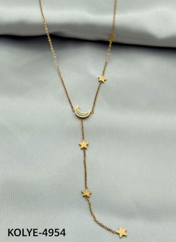 Steel Y Necklace 45cm // NECKLACE-4954