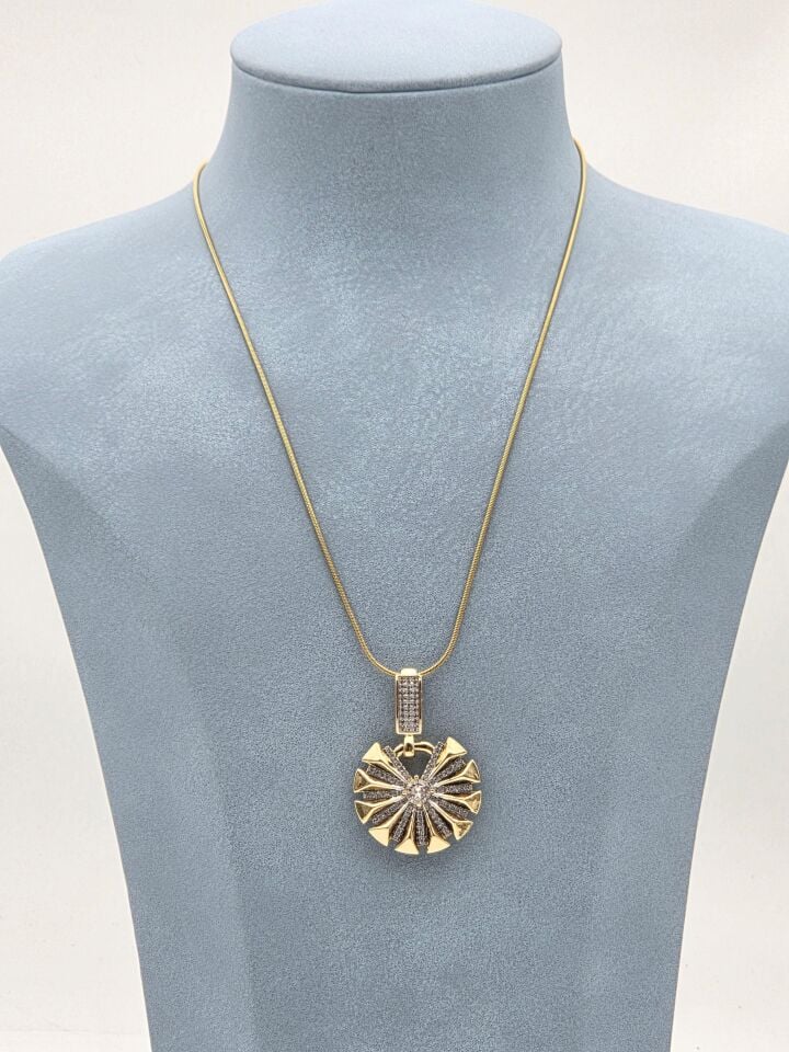 Doppelfarbige Halskette aus Stahl 45 cm // NECKLACE-5945