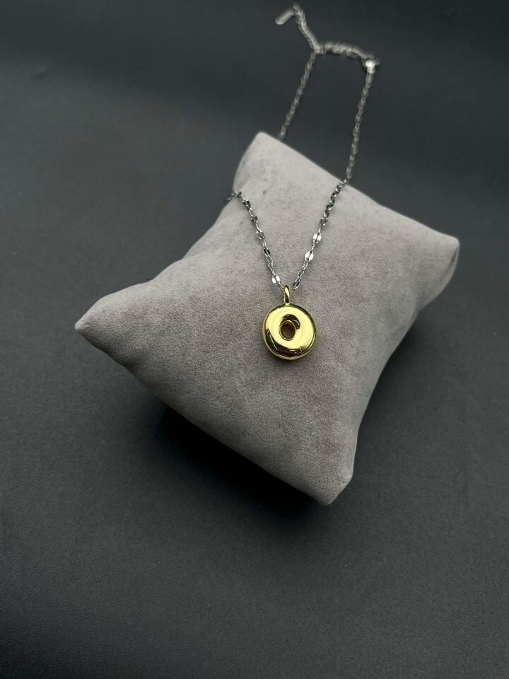 Steel Letter Necklace (O) // NECKLACE-4191