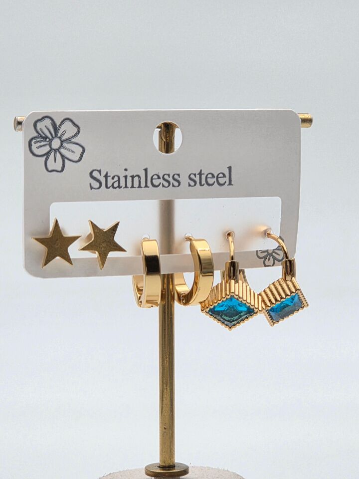 Çelik Set Küpe // KÜPE-4000