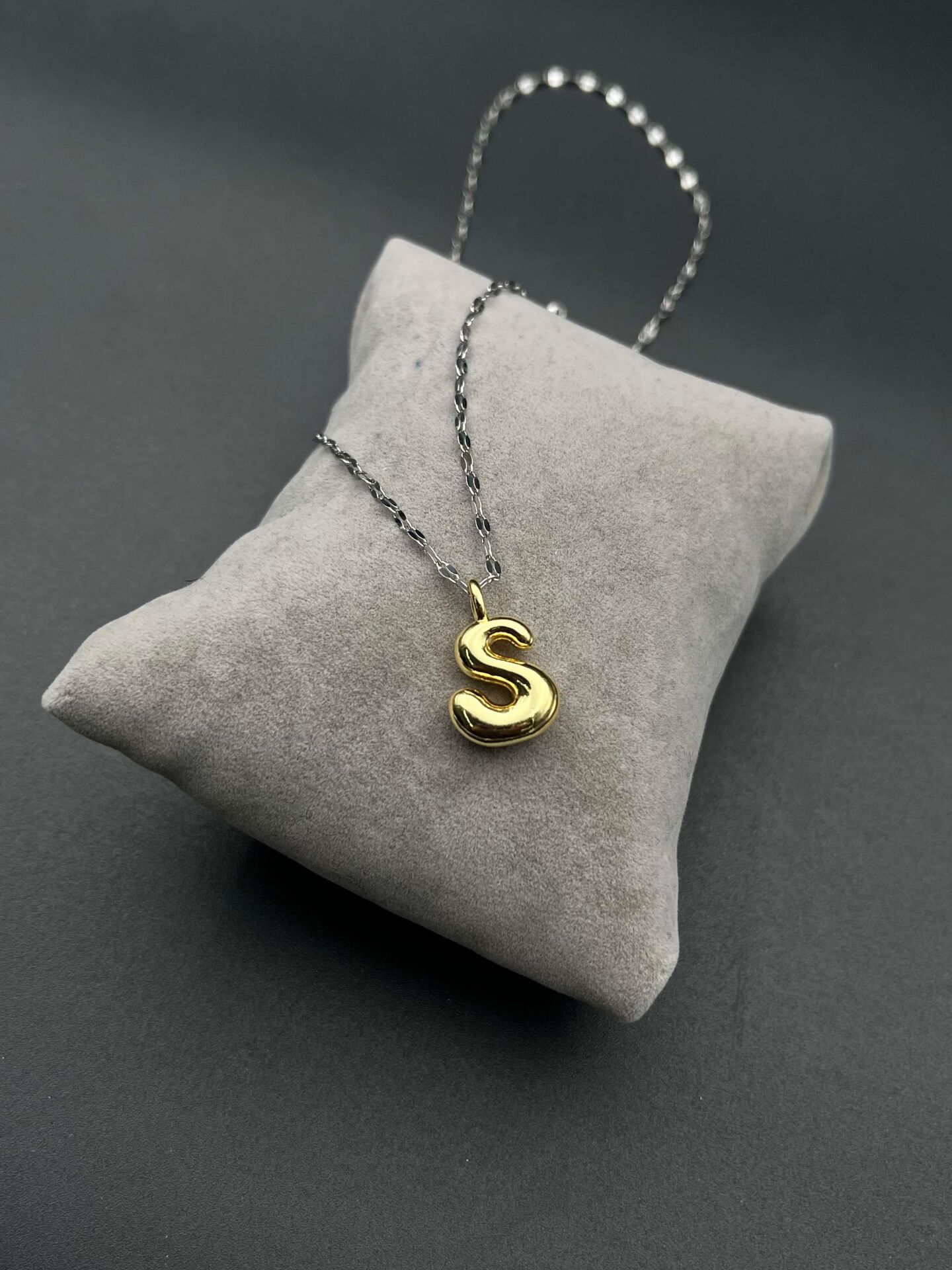 Steel Letter Necklace (S) // NECKLACE-4193