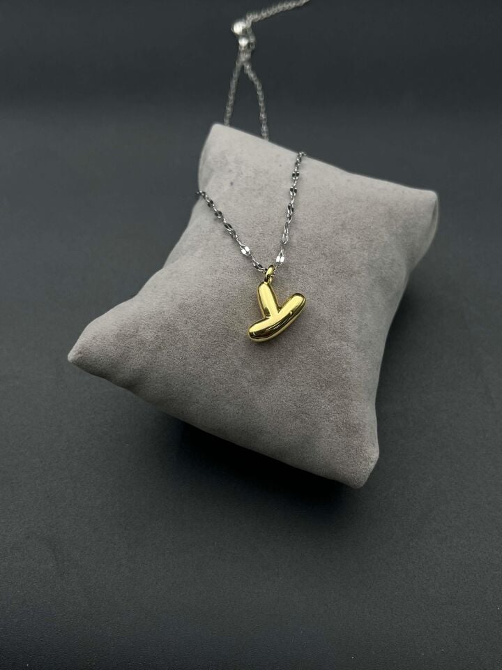 Stahlbuchstabenkette (Y) // NECKLACE-4195
