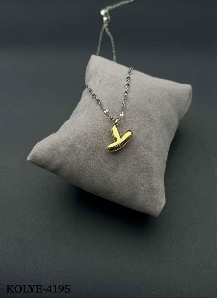 Stahlbuchstabenkette (Y) // NECKLACE-4195