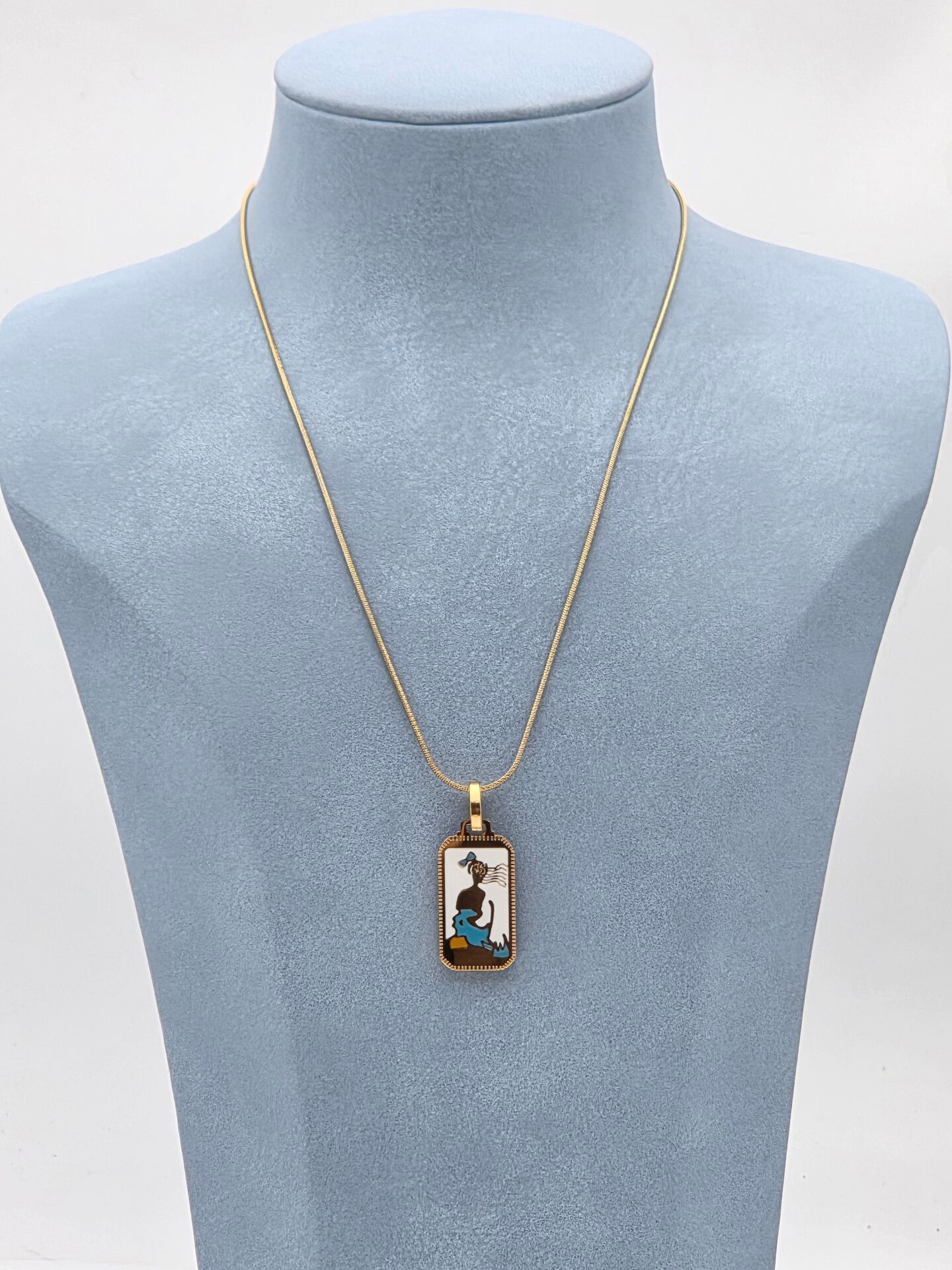 Tarot-Halskette aus Stahl, 45 cm //NECKLACE-5950