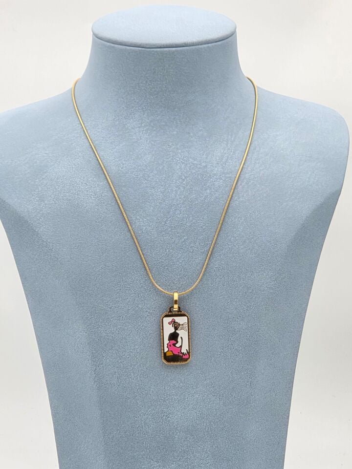 Tarot-Halskette aus Stahl, 45 cm //NECKLACE-5951