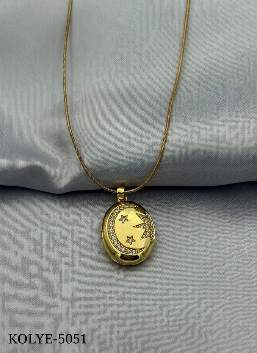 Çelik Kapaklı Kolye 45cm // KOLYE-5051