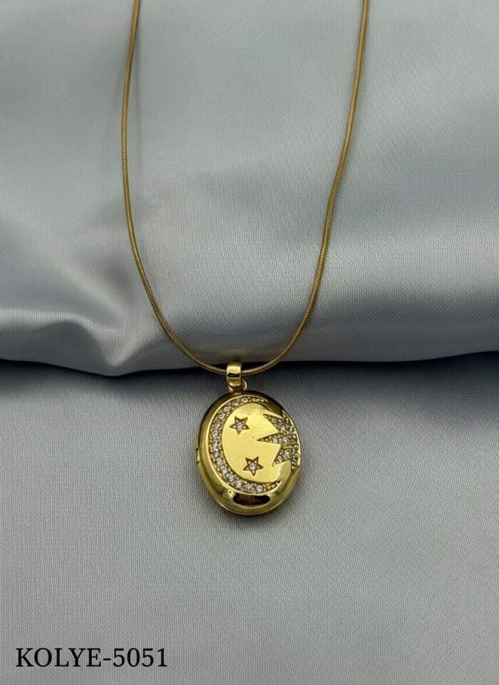 Stahl-Cover-Halskette 45cm // NECKLACE-5051