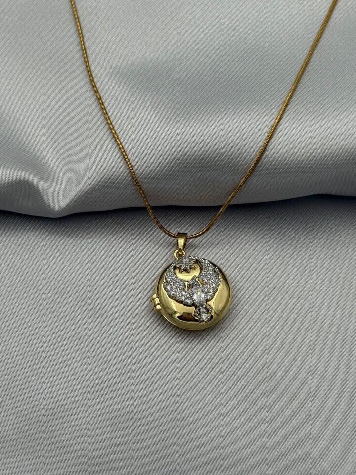 Çelik Kapaklı Kolye 45cm // KOLYE-5052