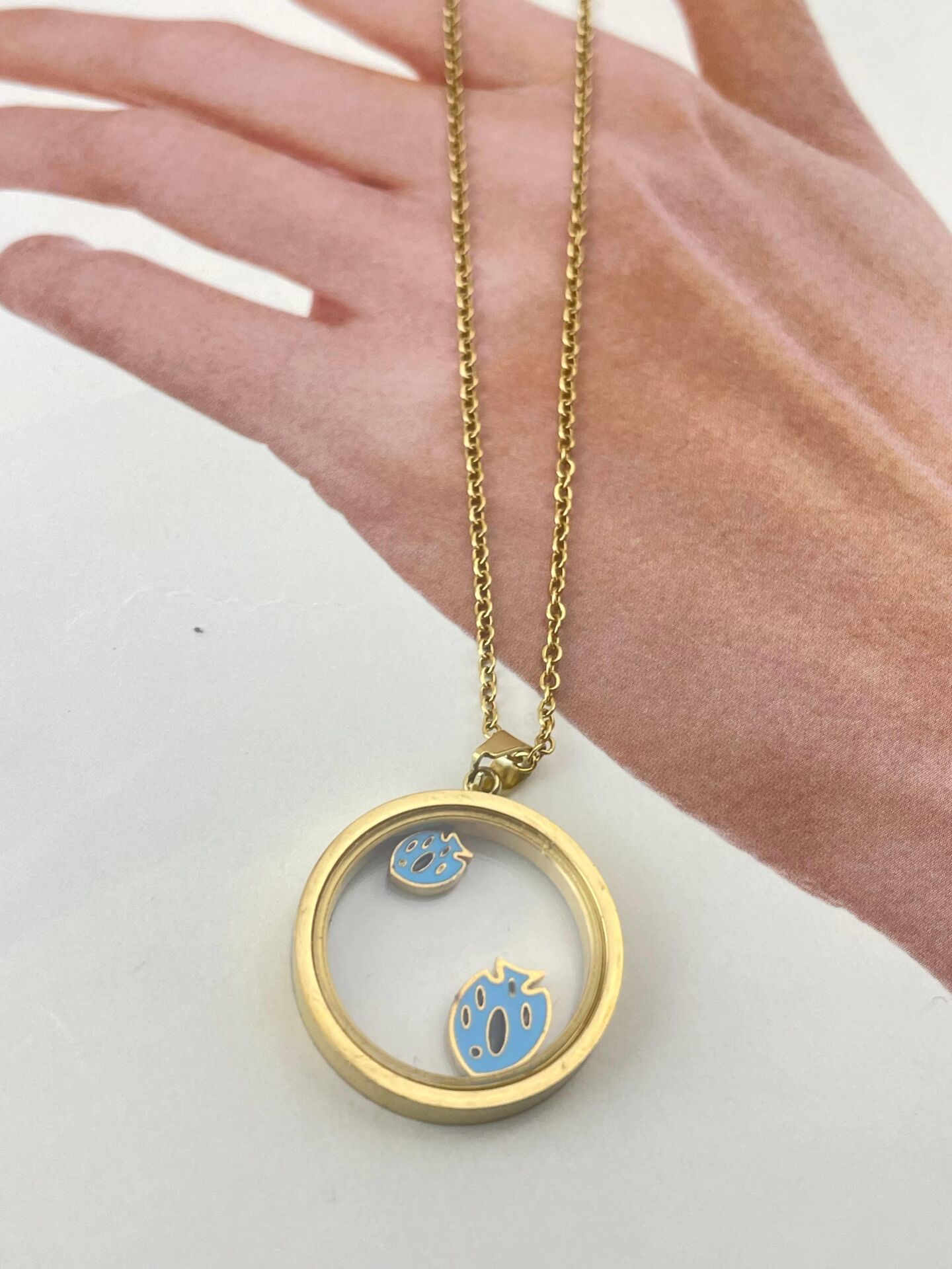 Steel Water Glass Necklace // NECKLACE-1108