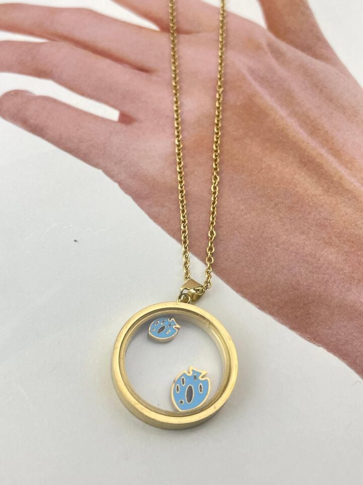 Steel Water Glass Necklace // NECKLACE-1108