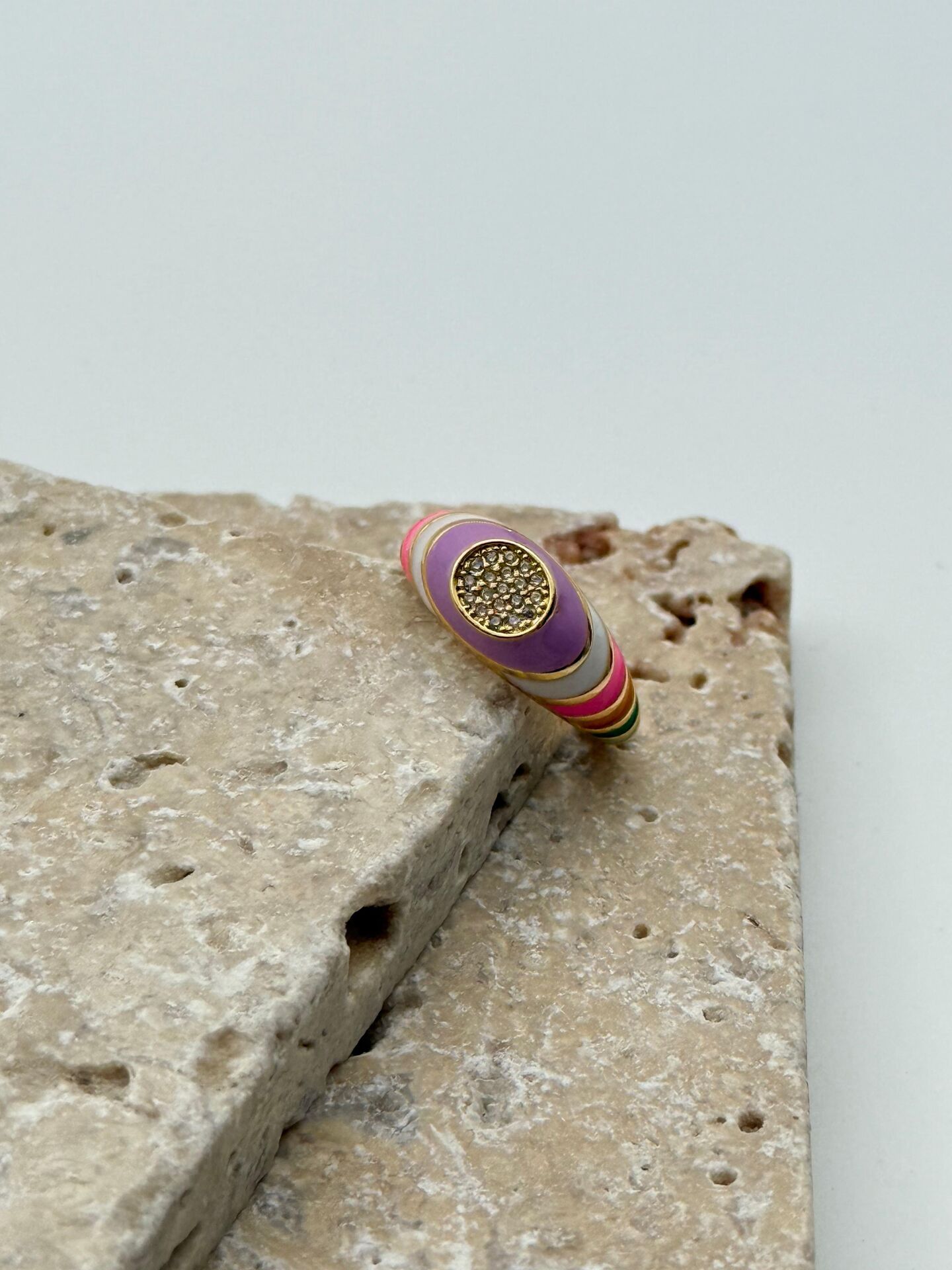 Steel Enamel Ring (Adjustable) // RING-1843