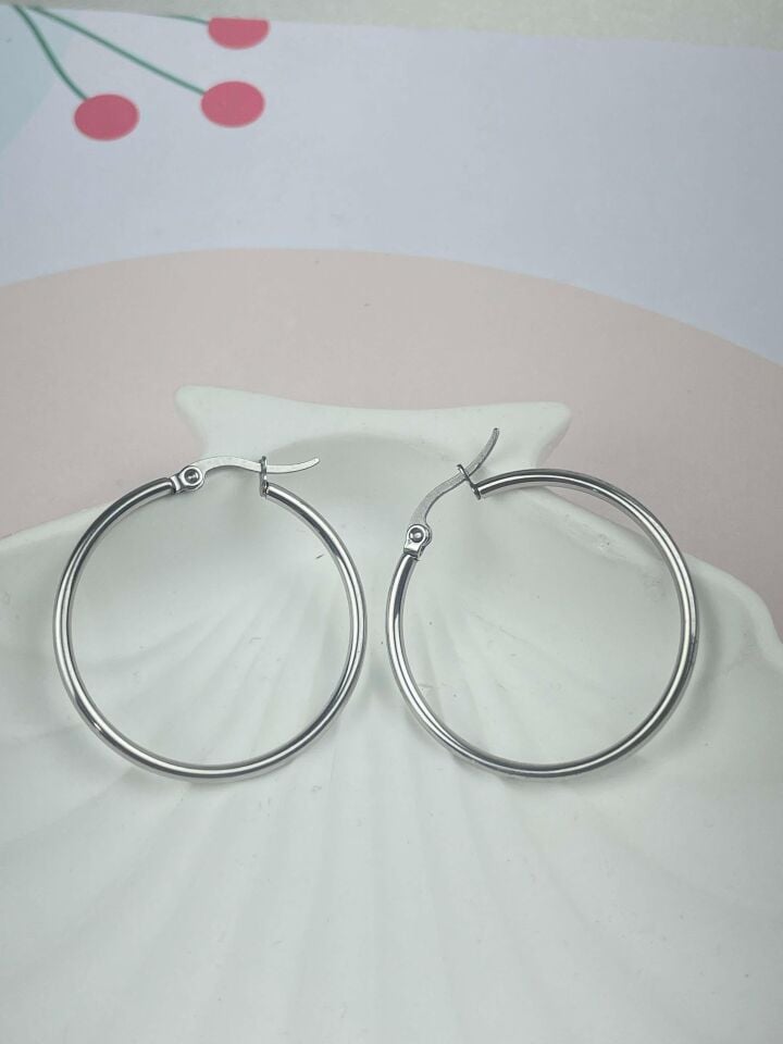 Çelik Halka Küpe 2.5cm // KÜPE-2194