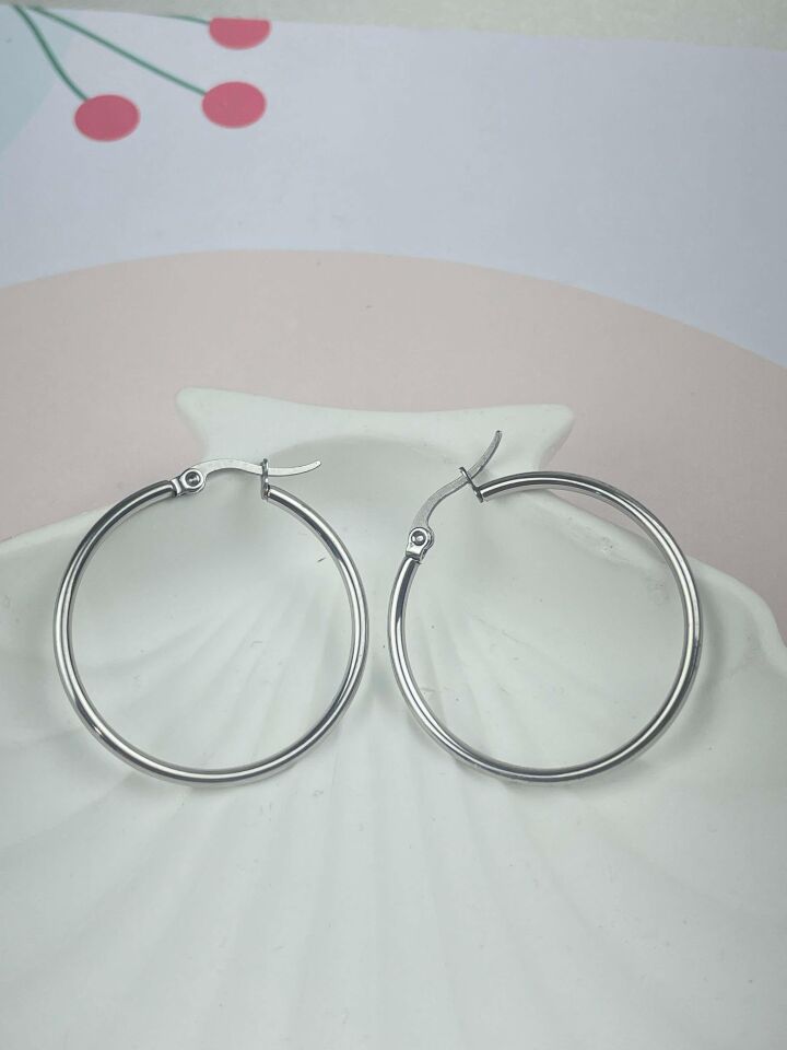 Çelik Halka Küpe 2.5cm // KÜPE-2194