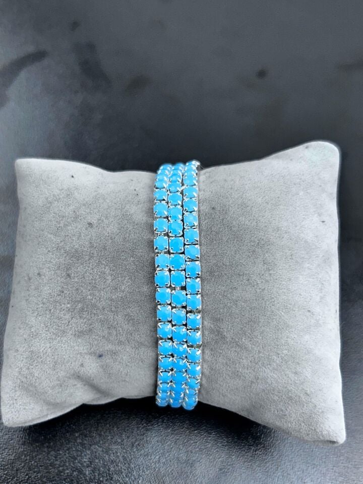 Waterway Colorful Thick Zircon Stone Elastic Bracelet (Price is for one piece) // SU-BL-069