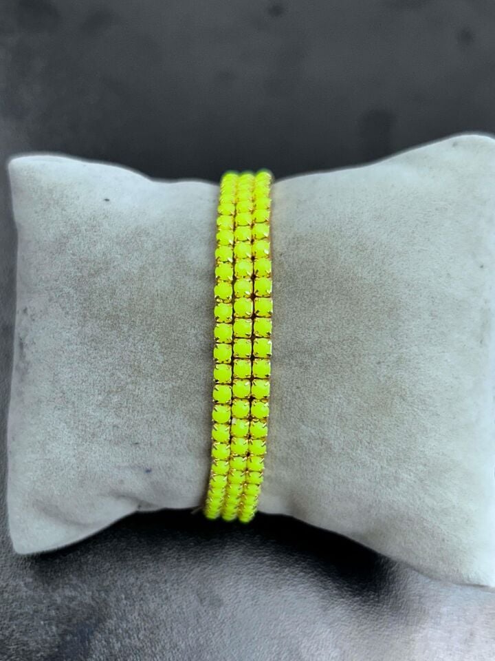 Waterway Colorful Thick Zircon Stone Elastic Bracelet (Price is for one piece) // SU-BL-073