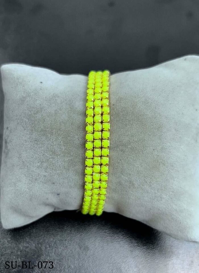 Su Yolu Renkli Kalın Zirkon Taşlı Lastlik Bileklik (Bir adet fiyatıdır) // SU-BL-073