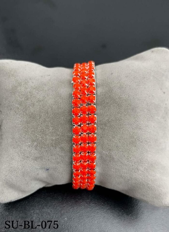 Su Yolu Renkli Kalın Zirkon Taşlı Lastlik Bileklik (Bir adet fiyatıdır) // SU-BL-075