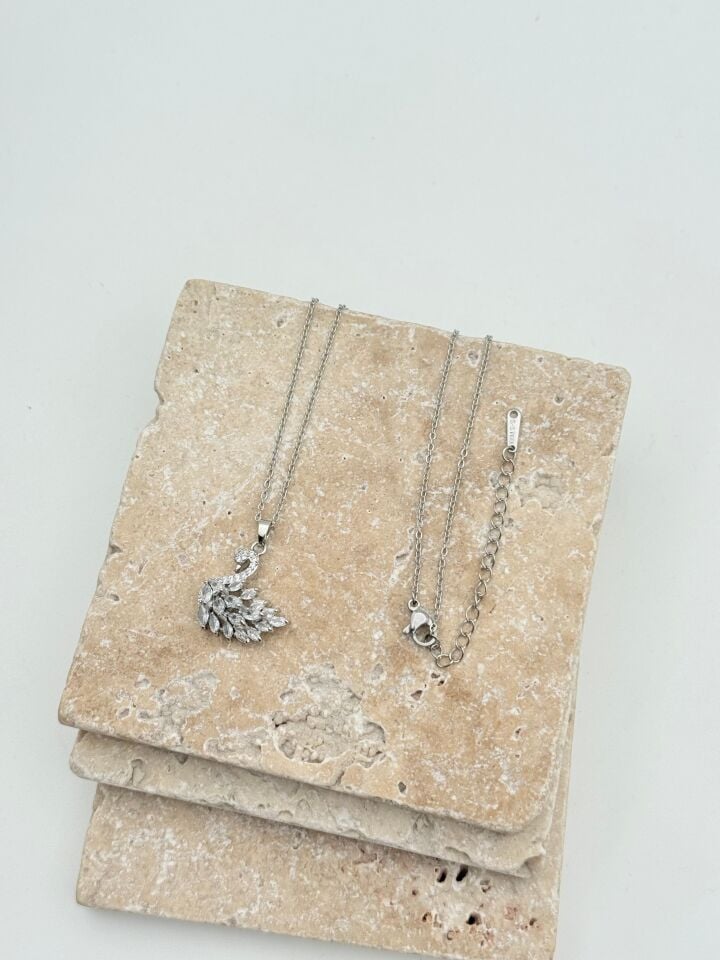 Steel Swar Swan Necklace 45cm // NECKLACE-5705