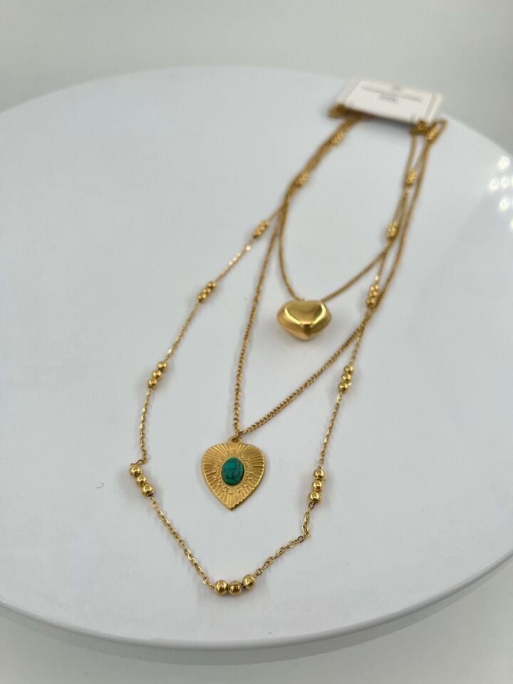 Çelik Çoklu Kolye // KOLYE-4501