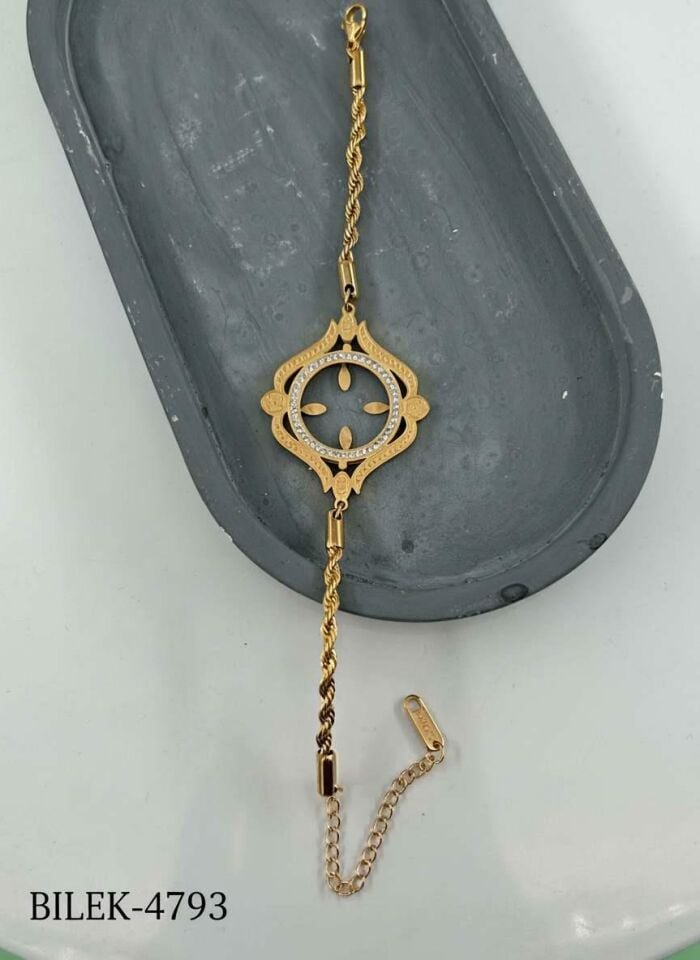 Çelik Çeyrek Takılabilen Bileklik // BILEK-4793