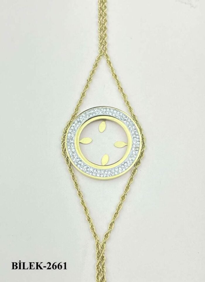 Çelik Çeyrek Takılabilen Bileklik // BİLEK-2661