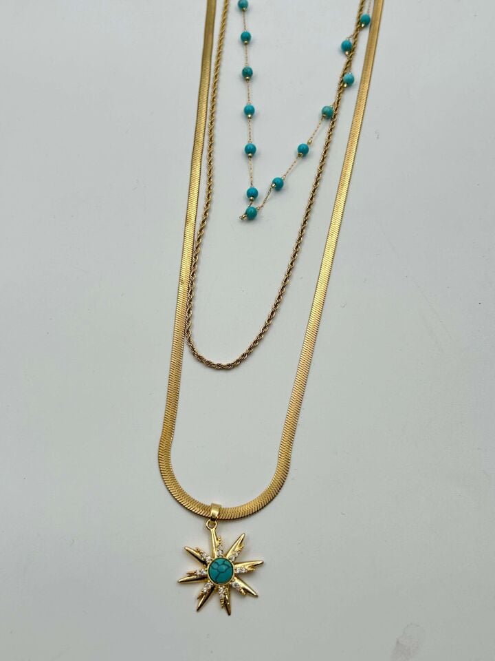 Çelik Çoklu Kolye // KOLYE-4364