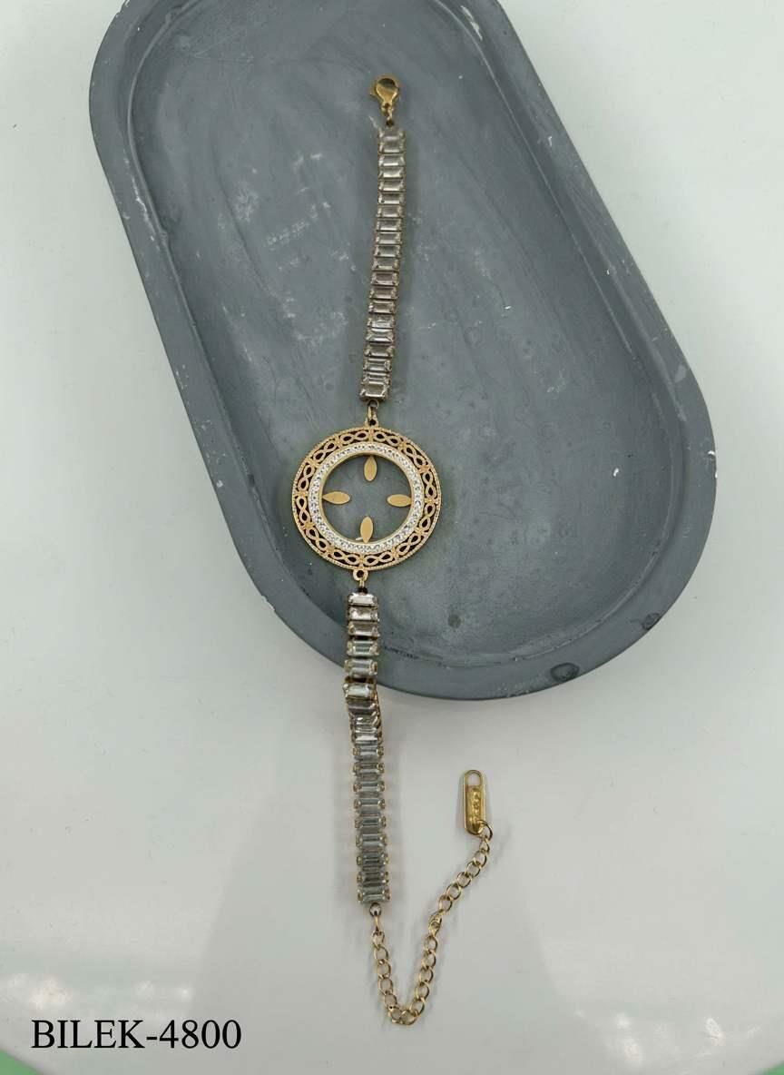 Çelik Çeyrek Takılabilen Bileklik // BILEK-4800